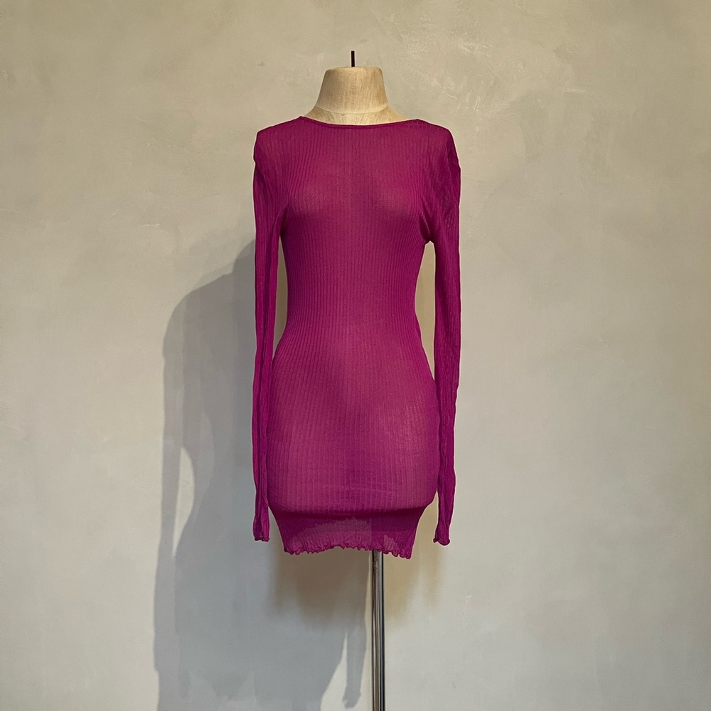 Free People Magenta Long Sleeve Dress
